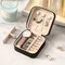 Travel Jewelry Case – Mini Portable Black PU Leather Jewelry Organizer for Rings, Earrings, Necklaces, Bracelets, Watches & Lipsticks – Compact Travel Storage Box for Women Girls